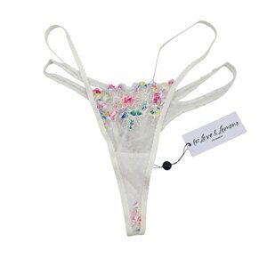 SOLD! For Love & Lemons Size Medium Outline Rainbow White Thong Panty Lace